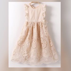 NWT Cream Boho Child’s Dress-10